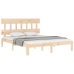 Estructura de cama de matrimonio con cabecero madera maciza