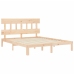 Estructura de cama de matrimonio con cabecero madera maciza