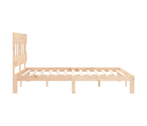 Estructura de cama de matrimonio con cabecero madera maciza