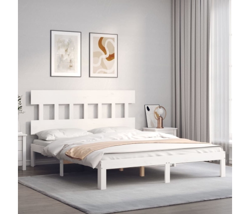 Estructura de cama sin colchón madera maciza de pino 160x200 cm