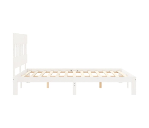 Estructura de cama sin colchón madera maciza de pino 160x200 cm