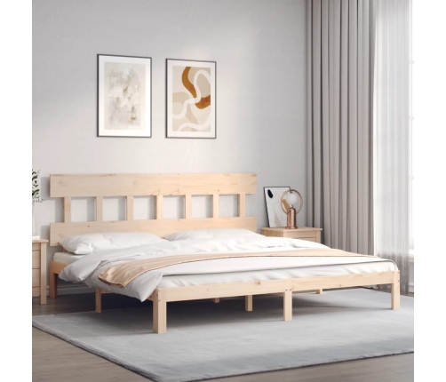 vidaXL Estructura de cama con cabecero madera maciza 200x200 cm