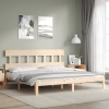 vidaXL Estructura de cama con cabecero madera maciza 200x200 cm