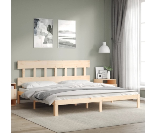 vidaXL Estructura de cama con cabecero madera maciza 200x200 cm