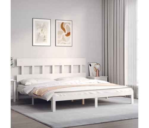 Estructura de cama sin colchón madera maciza blanca 200x200 cm