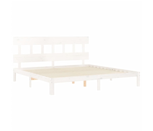 Estructura de cama sin colchón madera maciza blanca 200x200 cm