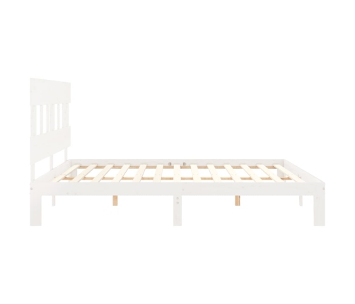 Estructura de cama sin colchón madera maciza blanca 200x200 cm