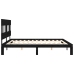 Estructura de cama con cabecero madera maciza negro 200x200 cm