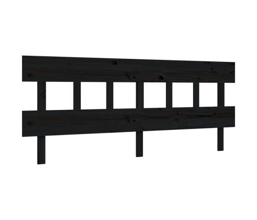 Estructura de cama con cabecero madera maciza negro 200x200 cm