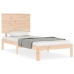 Estructura de cama individual con cabecero madera maciza