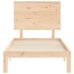 Estructura de cama individual con cabecero madera maciza