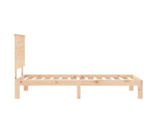 Estructura de cama individual con cabecero madera maciza