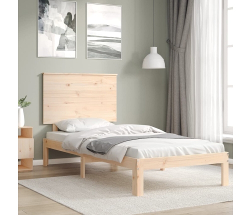 Estructura de cama con cabecero madera maciza