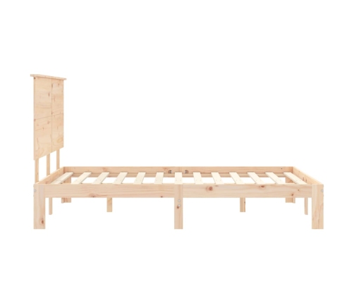 Estructura de cama de matrimonio con cabecero madera maciza