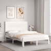 Estructura de cama sin colchón madera de pino blanca 140x190 cm