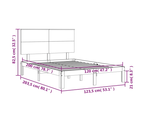 Estructura de cama sin colchón madera de pino blanca 120x200 cm