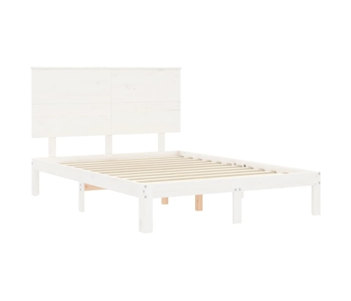 Estructura de cama sin colchón madera de pino blanca 120x200 cm