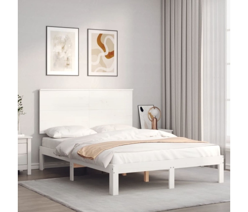 Estructura de cama sin colchón madera de pino blanca 120x200 cm