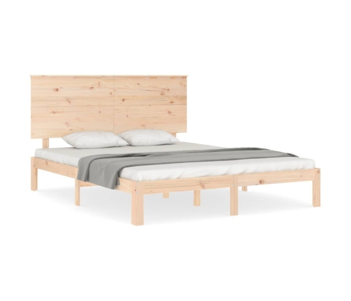 Estructura de cama sin colchón madera maciza de pino 160x200 cm