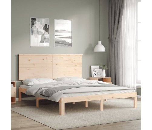 Estructura de cama sin colchón madera maciza de pino 160x200 cm