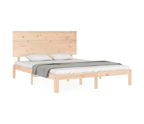 Estructura de cama sin colchón madera maciza de pino 160x200 cm