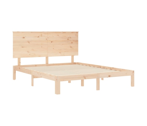 Estructura de cama sin colchón madera maciza de pino 160x200 cm