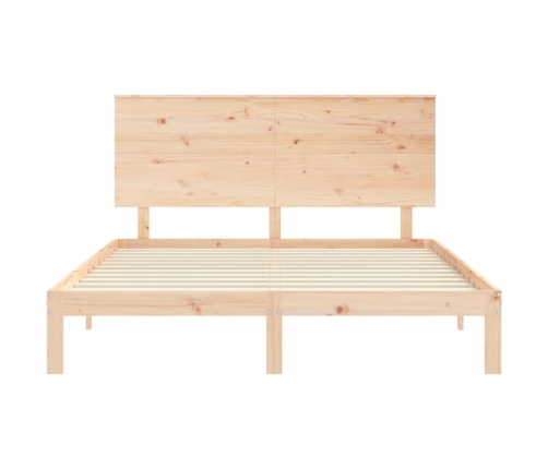 Estructura de cama sin colchón madera maciza de pino 160x200 cm
