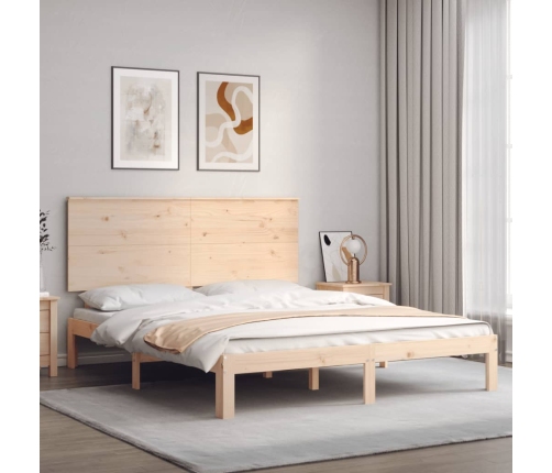 Estructura de cama sin colchón madera maciza de pino 160x200 cm