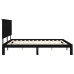 Estructura de cama con cabecero madera maciza negro 200x200 cm