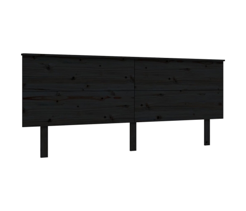 Estructura de cama con cabecero madera maciza negro 200x200 cm