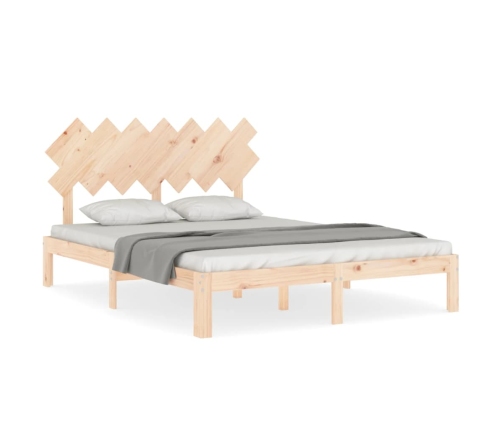 Estructura de cama sin colchón madera maciza de pino 140x190 cm