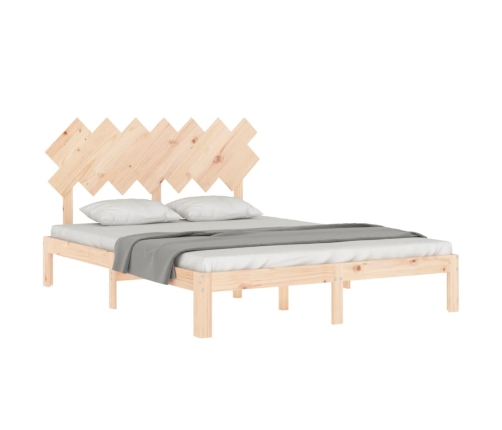 Estructura de cama sin colchón madera maciza de pino 140x190 cm