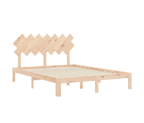 Estructura de cama sin colchón madera maciza de pino 140x190 cm