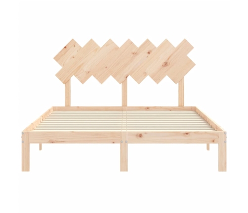 Estructura de cama sin colchón madera maciza de pino 140x190 cm