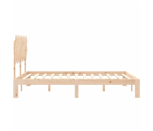 Estructura de cama sin colchón madera maciza de pino 140x190 cm