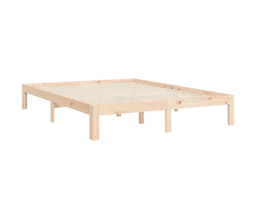 Estructura de cama sin colchón madera maciza de pino 140x190 cm