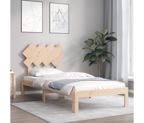 Estructura de cama sin colchón madera maciza de pino 90x200 cm