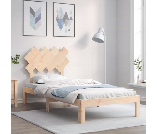 Estructura de cama sin colchón madera maciza de pino 90x200 cm