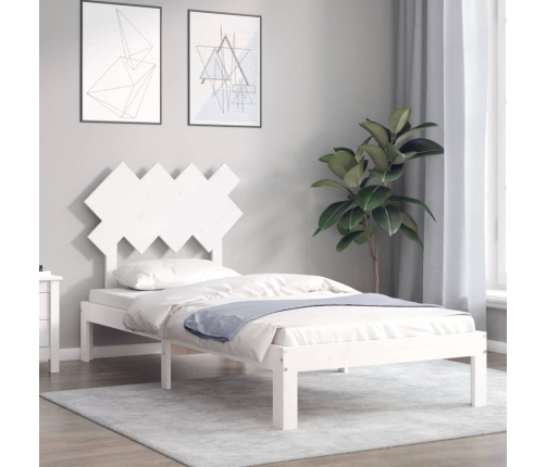Estructura de cama sin colchón madera de pino blanca 90x200 cm