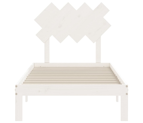 Estructura de cama sin colchón madera de pino blanca 90x200 cm