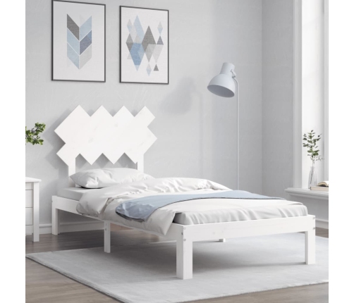 Estructura de cama sin colchón madera de pino blanca 90x200 cm