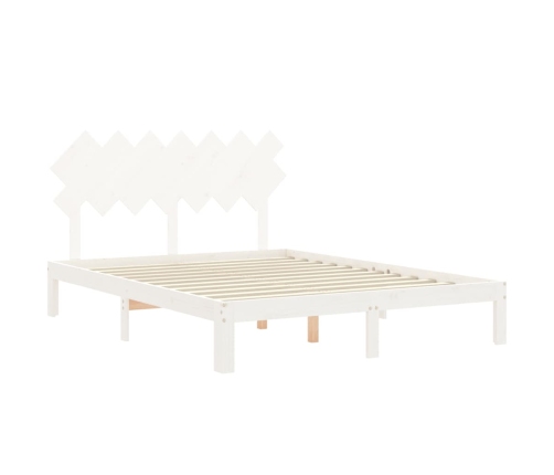 Estructura de cama sin colchón madera de pino blanca 140x200 cm