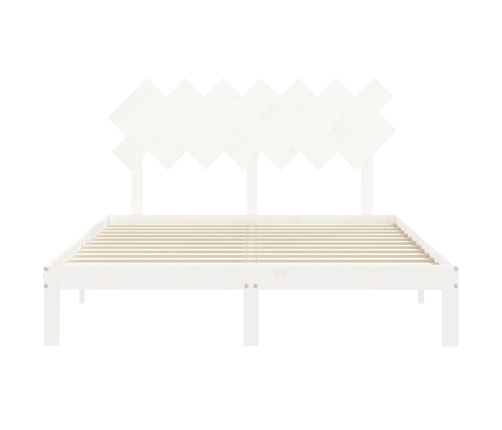 Estructura de cama sin colchón madera de pino blanca 140x200 cm