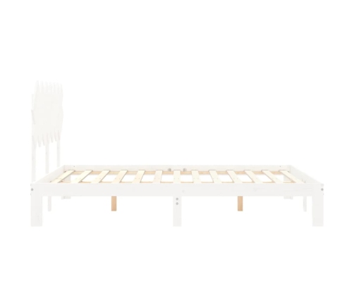 Estructura de cama sin colchón madera de pino blanca 140x200 cm