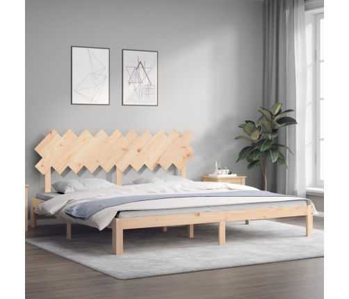 Estructura de cama sin colchón madera maciza de pino 200x200 cm