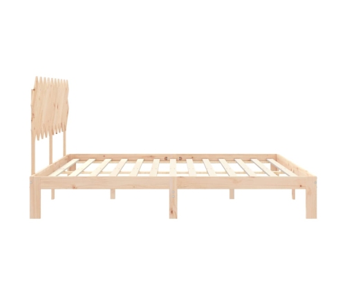 Estructura de cama sin colchón madera maciza de pino 200x200 cm