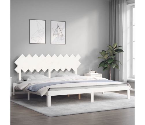 Estructura de cama sin colchón madera maciza blanca 200x200 cm