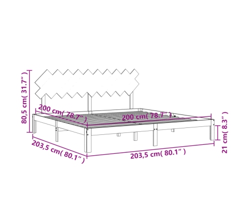 Estructura de cama sin colchón madera maciza blanca 200x200 cm