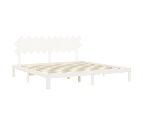 Estructura de cama sin colchón madera maciza blanca 200x200 cm