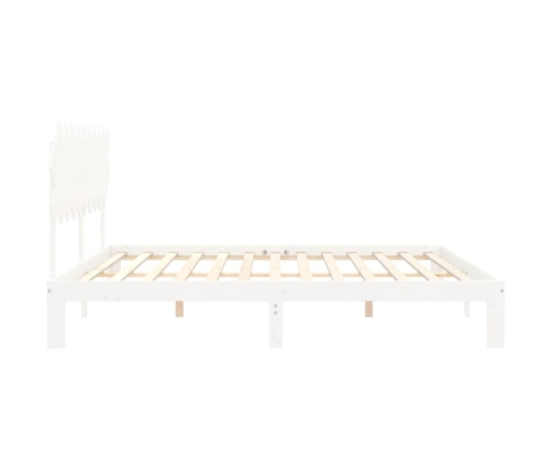 Estructura de cama sin colchón madera maciza blanca 200x200 cm